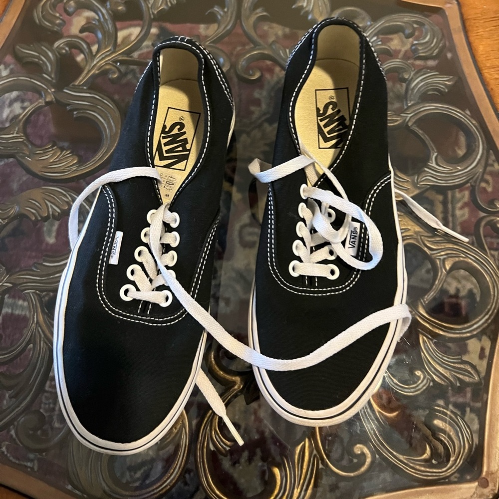 Vans Women black and white shoes size 8